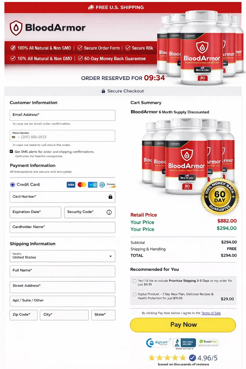 BloodArmor- Secure Page